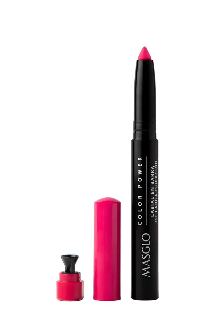 COLOR POWER - LABIAL DE LARGA DURACIÓN CON ACEITE DE JOJOBA MASGLO COSMETICS 1.4 GR - GAMA ROSA SEXY