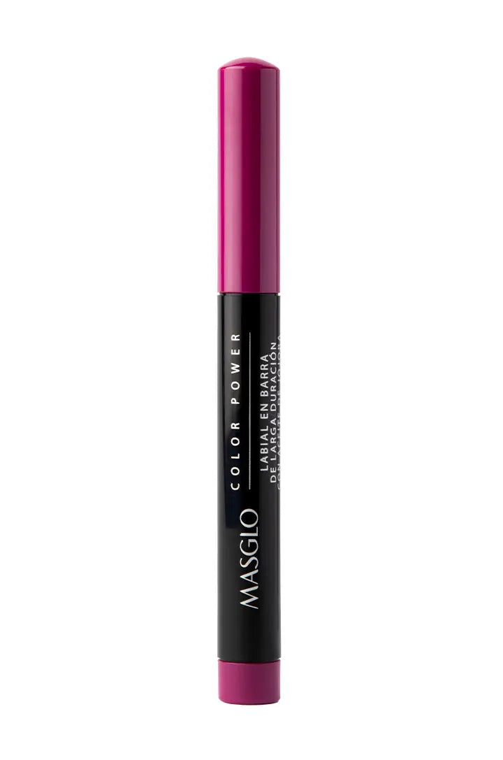 COLOR POWER - LABIAL DE LARGA DURACIÓN CON ACEITE DE JOJOBA MASGLO COSMETICS 1.4 GR - GAMA VIOLETA DINÁMICA