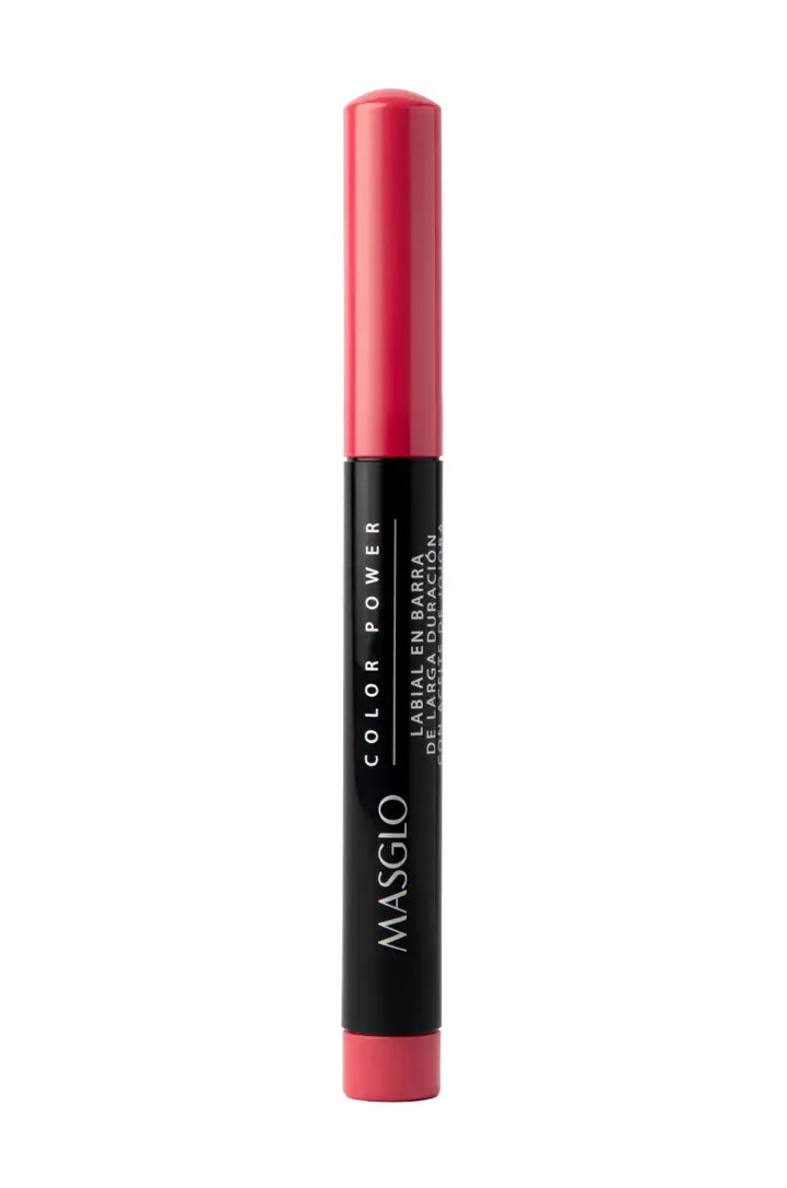 COLOR POWER - LABIAL DE LARGA DURACIÓN CON ACEITE DE JOJOBA MASGLO COSMETICS 1.4 GR - GAMA ROJO CÓMICA