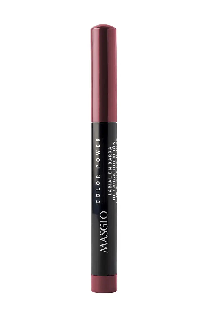 COLOR POWER - LABIAL DE LARGA DURACIÓN CON ACEITE DE JOJOBA MASGLO COSMETICS 1.4 GR - GAMA ROSA NEURÓTICA