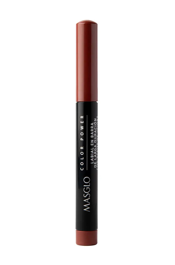 COLOR POWER - LABIAL DE LARGA DURACIÓN CON ACEITE DE JOJOBA MASGLO COSMETICS 1.4 GR - GAMA MARRÓN MODERADA