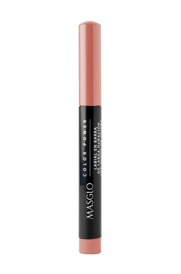 COLOR POWER - LABIAL DE LARGA DURACIÓN CON ACEITE DE JOJOBA MASGLO COSMETICS 1.4 GR - GAMA NUDE HUMANA