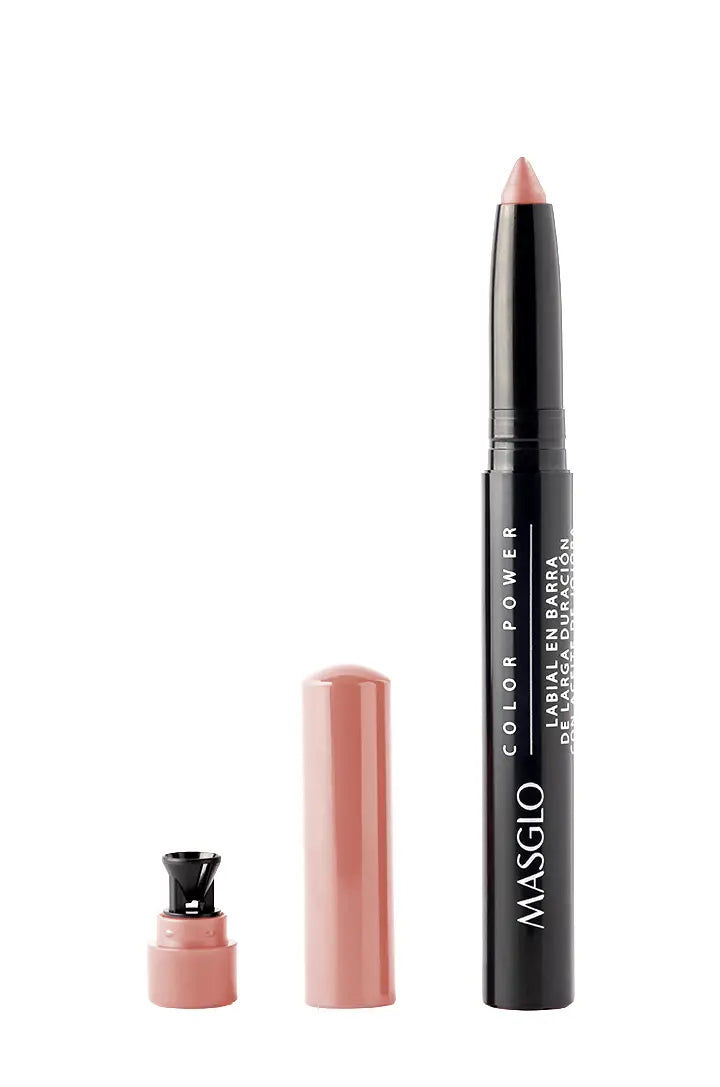 COLOR POWER - LABIAL DE LARGA DURACIÓN CON ACEITE DE JOJOBA MASGLO COSMETICS 1.4 GR - GAMA NUDE HUMANA