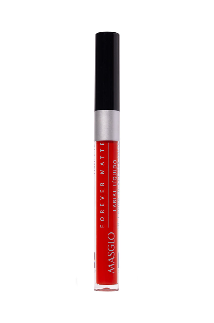 FOREVER MATTE - LABIAL LÍQUIDO DE LARGA DURACIÓN MATE MASGLO COSMETICS 2.5 GR - GAMA ROJO FARANDULERA