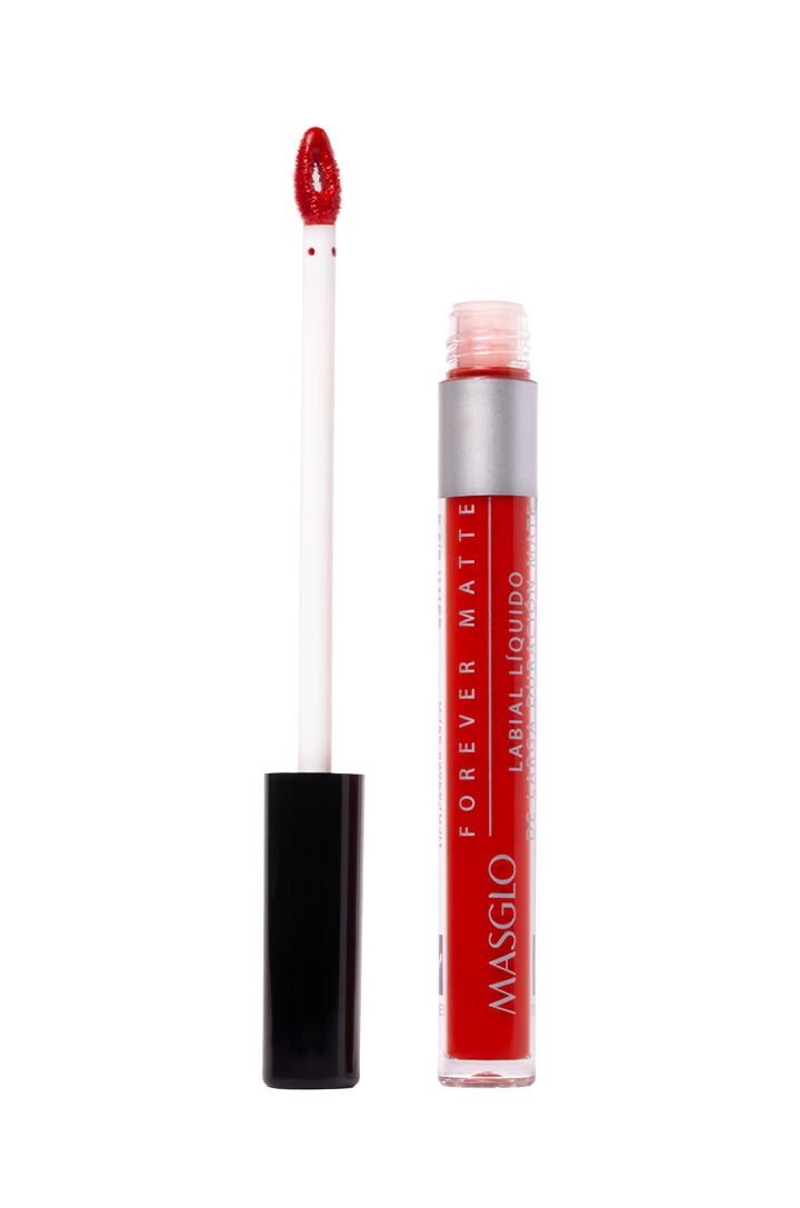 FOREVER MATTE - LABIAL LÍQUIDO DE LARGA DURACIÓN MATE MASGLO COSMETICS 2.5 GR - GAMA ROJO FARANDULERA