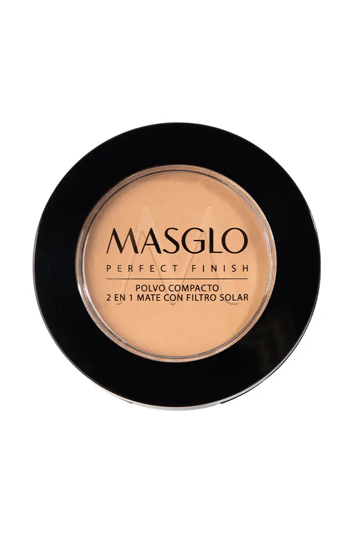 PERFECT FINISH - POLVO COMPACTO 2 EN 1 CON FILTRO SOLAR MASGLO COSMETICS 10 GR - GAMA CLARO 2