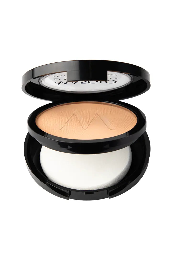 PERFECT FINISH - POLVO COMPACTO 2 EN 1 CON FILTRO SOLAR MASGLO COSMETICS 10 GR - GAMA CLARO 2