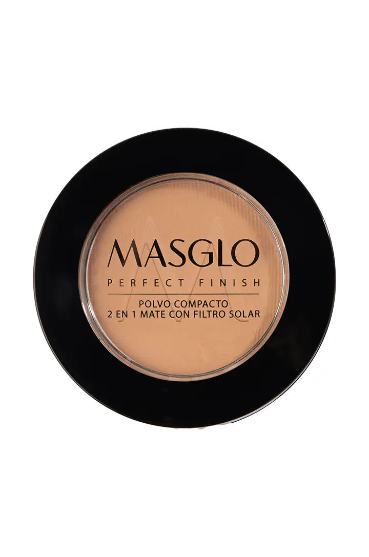 PERFECT FINISH - POLVO COMPACTO 2 EN 1 CON FILTRO SOLAR MASGLO COSMETICS 10 GR - GAMA MEDIANO 1