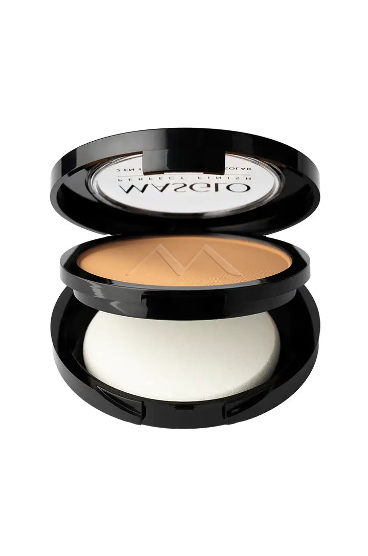 PERFECT FINISH - POLVO COMPACTO 2 EN 1 CON FILTRO SOLAR MASGLO COSMETICS 10 GR - GAMA OSCURO 1