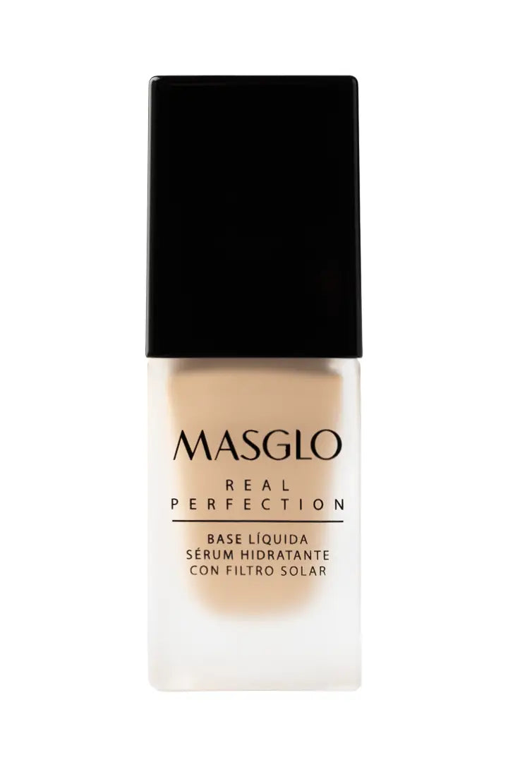 REAL PERFECTION - BASE LIQUIDA SERUM HIDRATANTE CON FILTRO SOLAR MASGLO COSMETICS 20 GR - GAMA CLARO 1