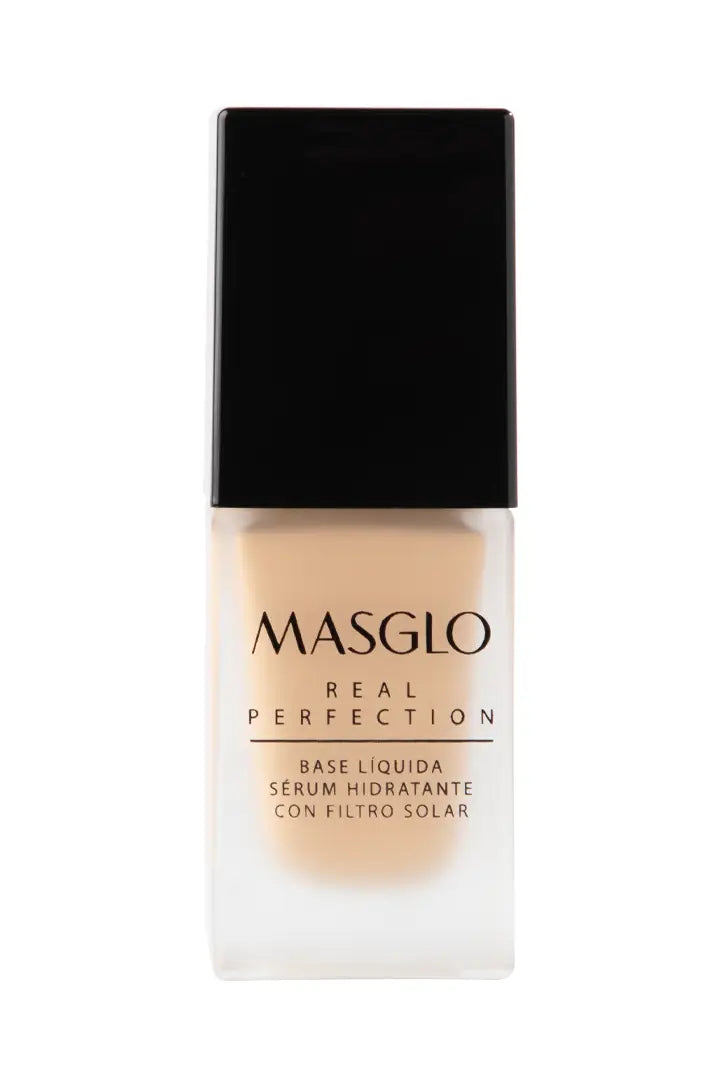 REAL PERFECTION - BASE LIQUIDA SERUM HIDRATANTE CON FILTRO SOLAR MASGLO COSMETICS 20 GR - GAMA MEDIANO 1