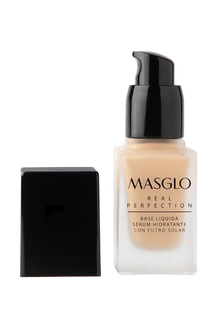 REAL PERFECTION - BASE LIQUIDA SERUM HIDRATANTE CON FILTRO SOLAR MASGLO COSMETICS 20 GR - GAMA MEDIANO 1