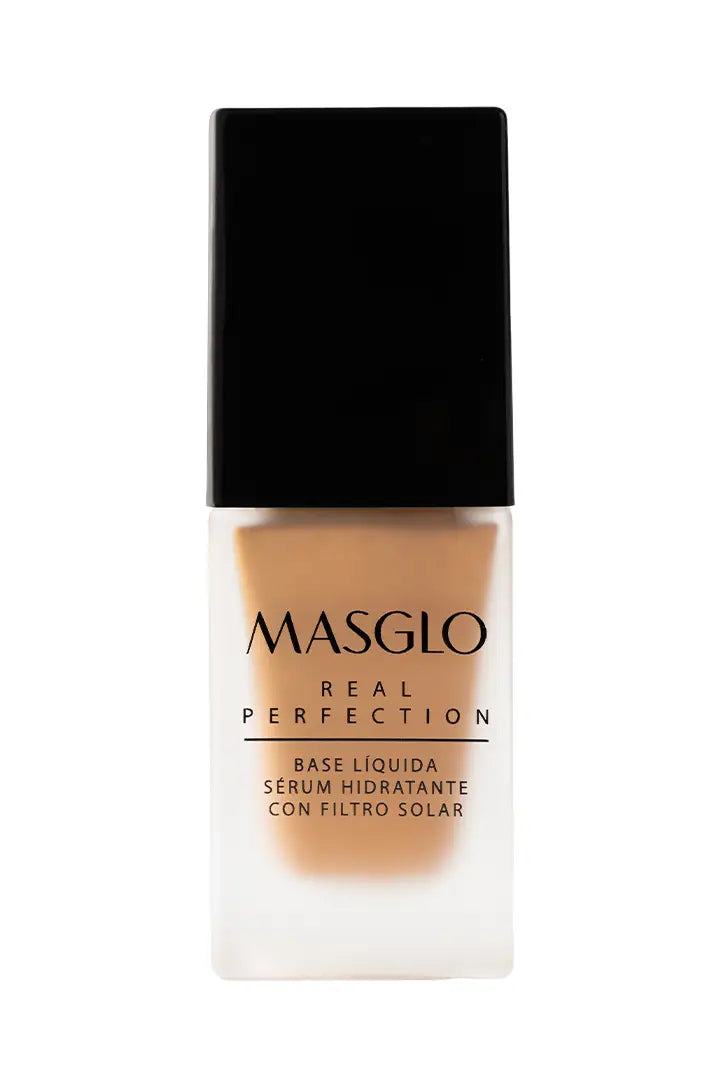 REAL PERFECTION - BASE LIQUIDA SERUM HIDRATANTE CON FILTRO SOLAR MASGLO COSMETICS 20 GR - GAMA OSCURO 2