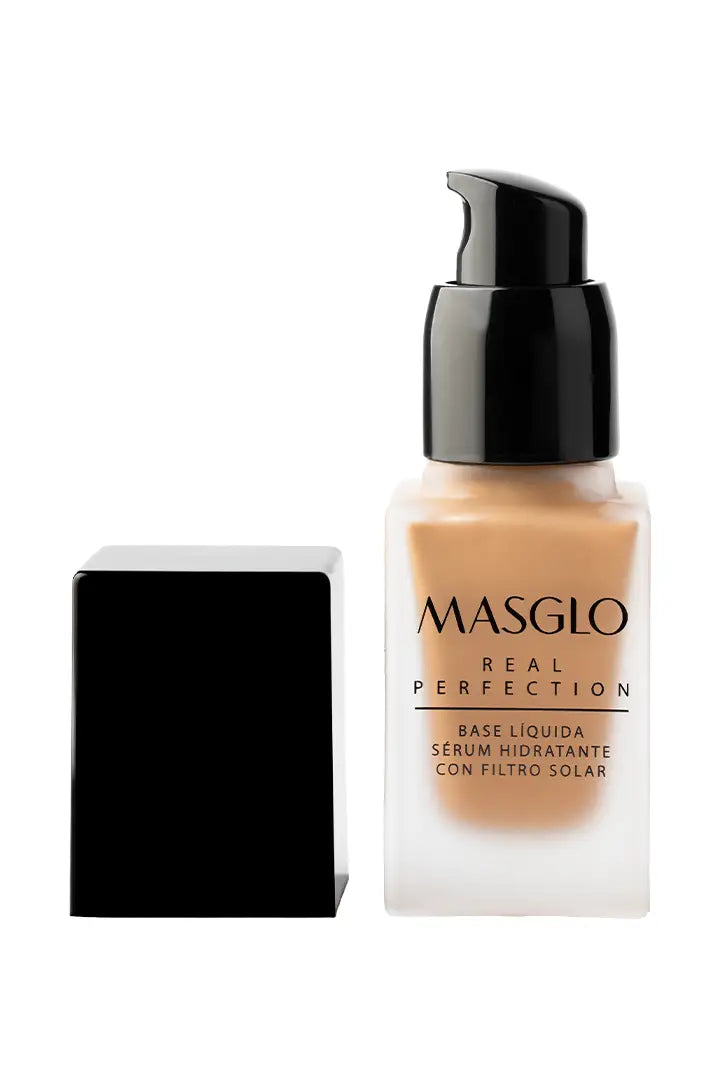 REAL PERFECTION - BASE LIQUIDA SERUM HIDRATANTE CON FILTRO SOLAR MASGLO COSMETICS 20 GR - GAMA OSCURO 2