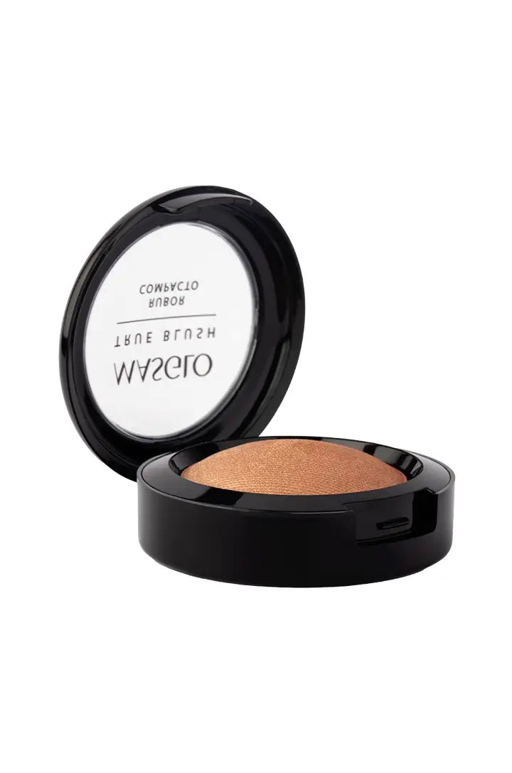 TRUE BLUSH - RUBOR COMPACTO MASGLO COSMETICS 1.8 GR - GAMA DORADO REGIA ILUMINADOR