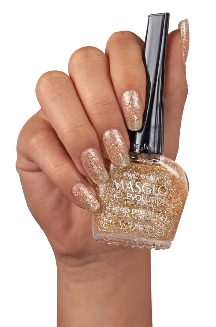 GRANIZADO DORADO - ESMALTE GEL EVOLUTION EFECTO GEL MASGLO 13,5 ML PERLADO - GAMA MARRON DORADO