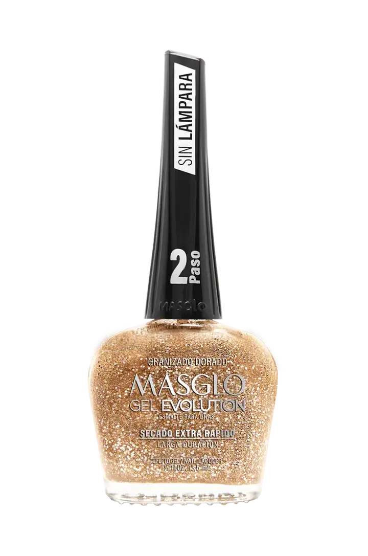 GRANIZADO DORADO - ESMALTE GEL EVOLUTION EFECTO GEL MASGLO 13,5 ML PERLADO - GAMA MARRON DORADO