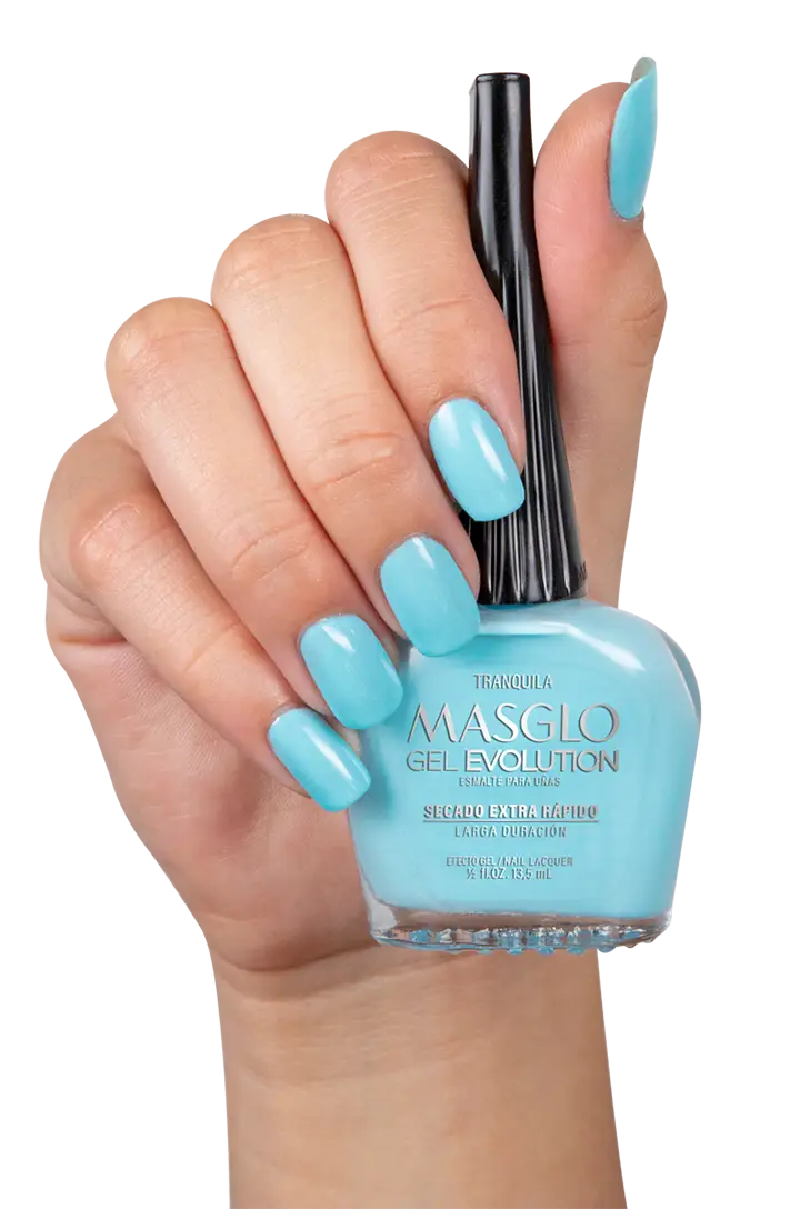 TRANQUILA - ESMALTE GEL EVOLUTION EFECTO GEL MASGLO 13,5 ML CREMOSO - GAMA AZUL