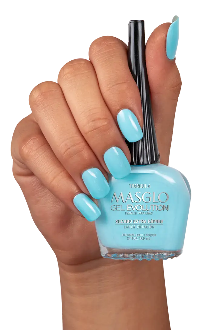 TRANQUILA - ESMALTE GEL EVOLUTION EFECTO GEL MASGLO 13,5 ML CREMOSO - GAMA AZUL